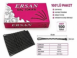 100' lü Siyah Metal Tel Toka – Dayanıklı Kaymaz Saç Tokası