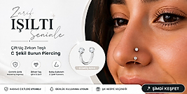 Çift Uç Zirkon Taşlı
C Şekil Burun Piercing
