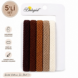 5’li Soft Renk Saç Lastiği Seti – Esnek & İz Yapmaz