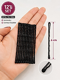 Siyah Metal Tel Toka – Dayanıklı Kaymaz Saç Tokası